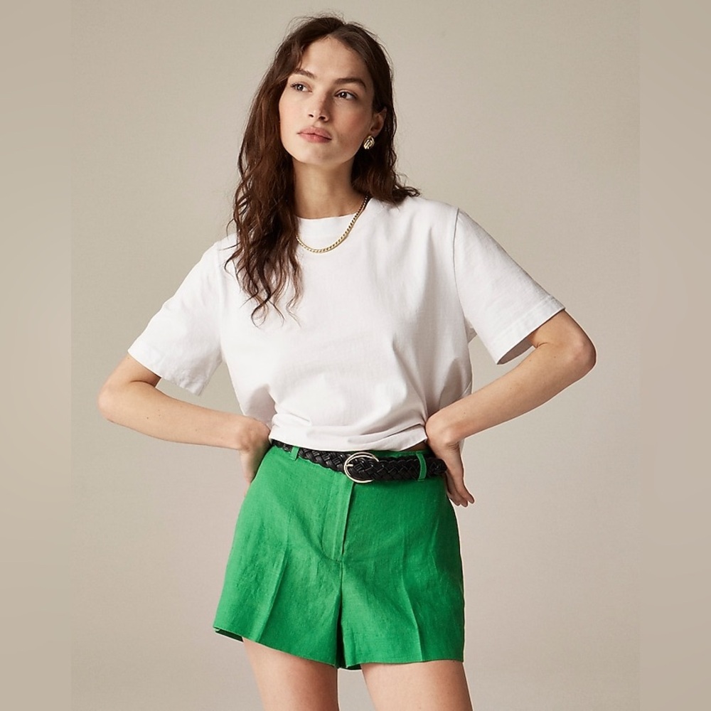 NWT J.Crew 3" Harbor short in linen Bright Gem Green XXS Preppy Resort Vacation